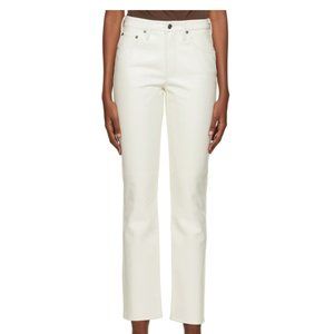 NWT AGOLDE White 90s Leather Pants Size 32 Color Cream